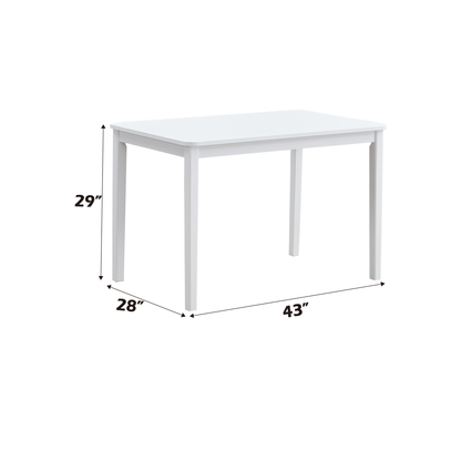 5 Piece White Gray Dining Table Set with Chairs