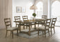 Parfield Weathered Oak Finish 7PCs Dining Room Set