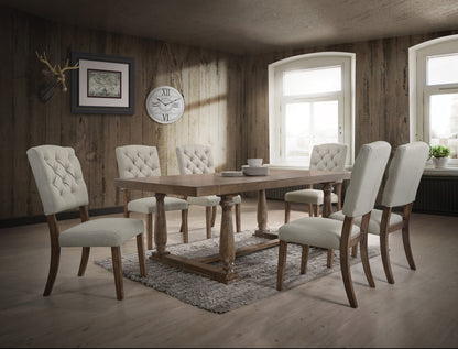 Bernard Weathered 7PCs Oak Finish Dining Room Set