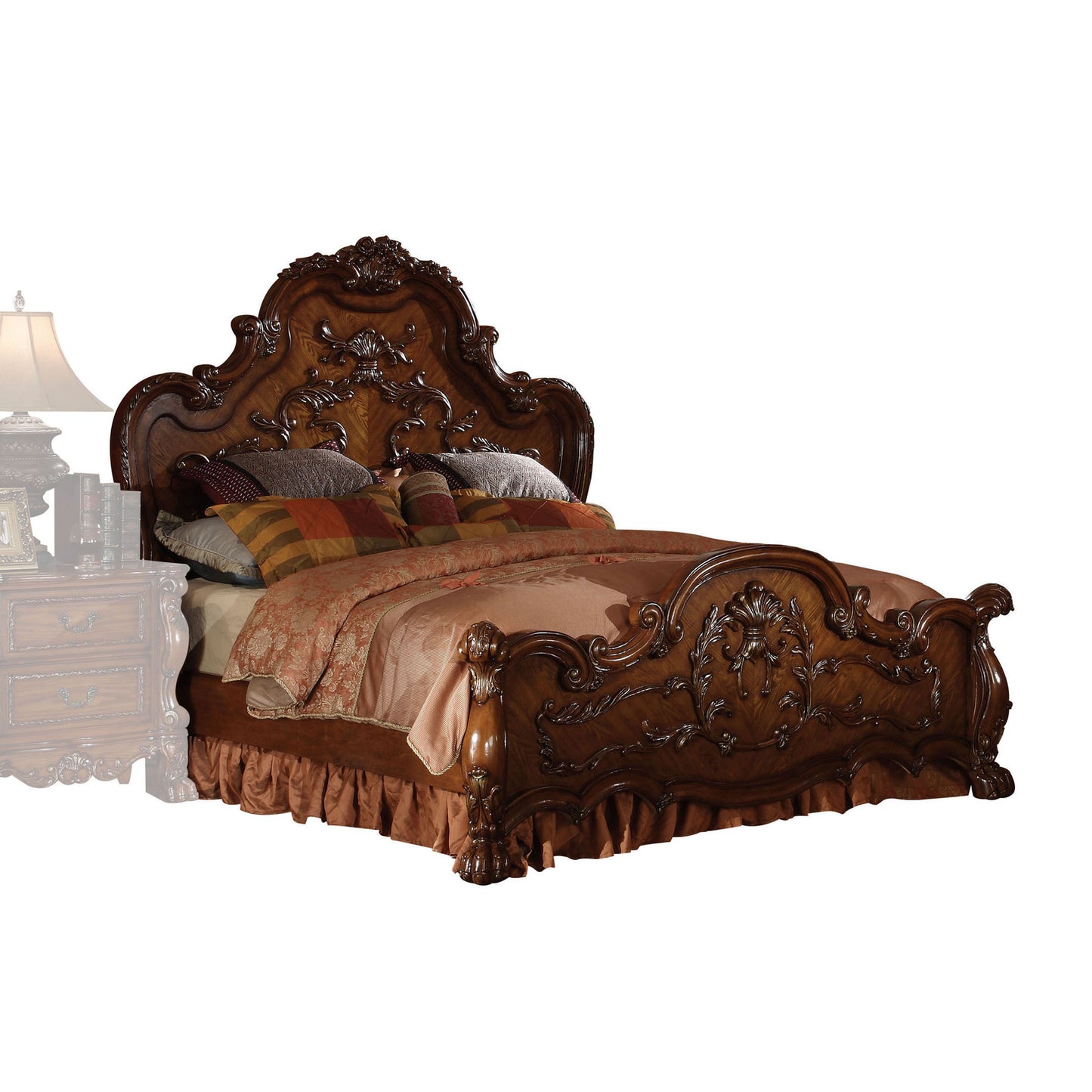 Dresden Cherry Oak Finish Queen Bed