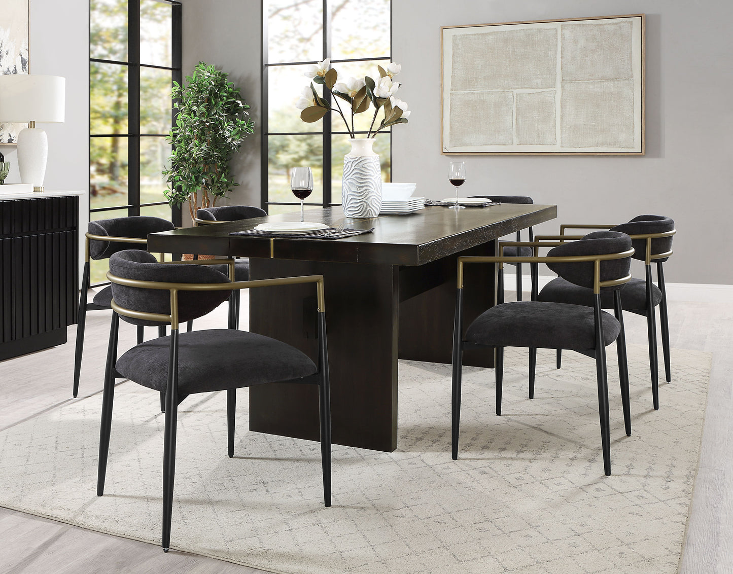 Jaramillo Gold & Rustic Espresso Finish 7PCS Dining Room Set