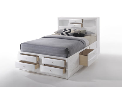 Ireland White Finish EK Bed W/Storage (EK Bed Only)