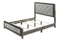 Jehoram Gray Linen & Gray Finish Queen Bed