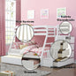 Twin Full Bunk Bed with Trundle & Storage Ladder