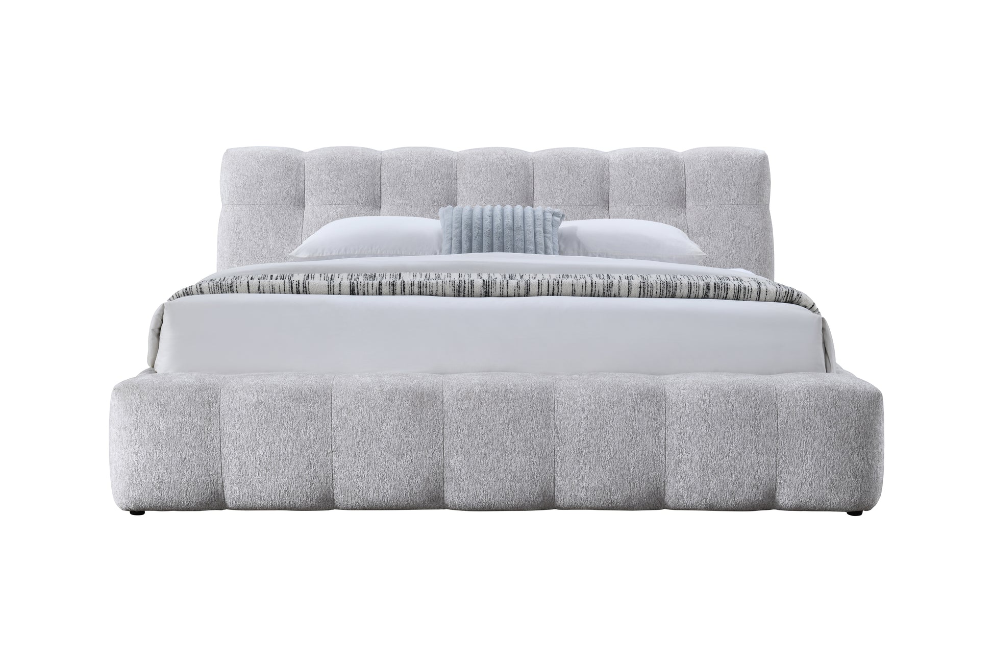 Gray Chenille Eastern King Bed - 84" x 103" for Bedroom