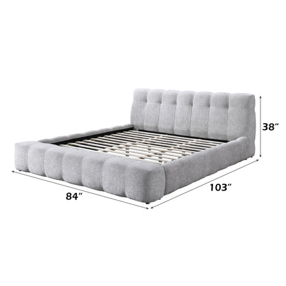 Gray Chenille Eastern King Bed - 84" x 103" for Bedroom