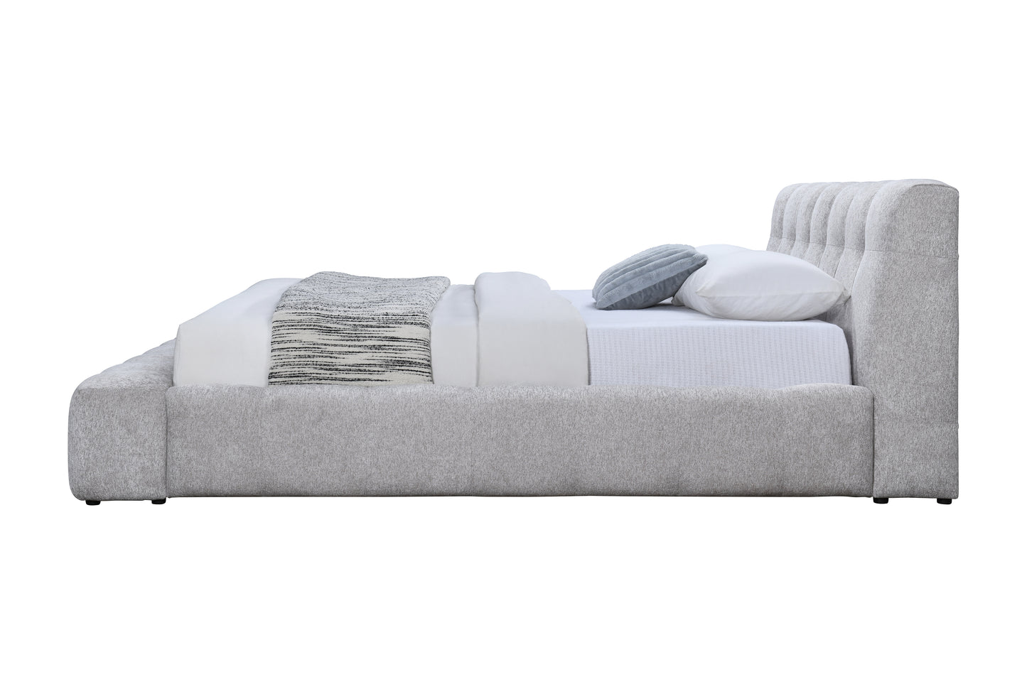 Gray Chenille Eastern King Bed - 84" x 103" for Bedroom