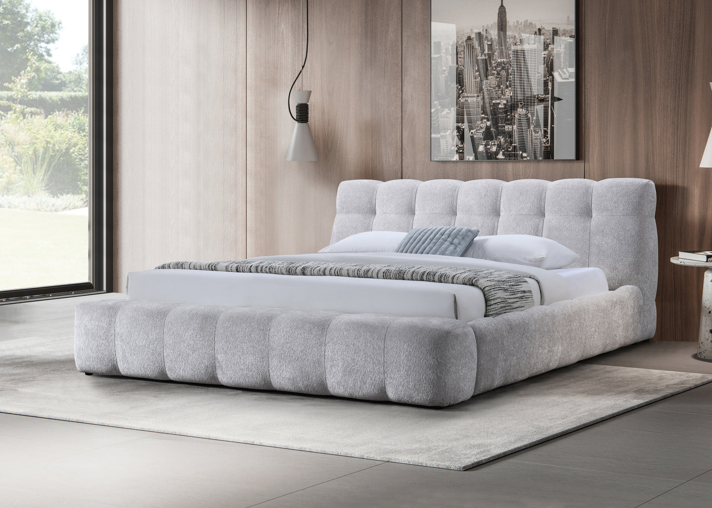 Hannah Gray Chenille Eastern King Bed