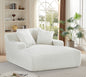 Cloudline Oversized Chaise Lounge Chair in Soft Corduroy, Modern Comfy Couch with Full Foam Cushioning, Cozy Sleeper Sofabed for Living Room, Bedroom, No Assembly Required, Ivory