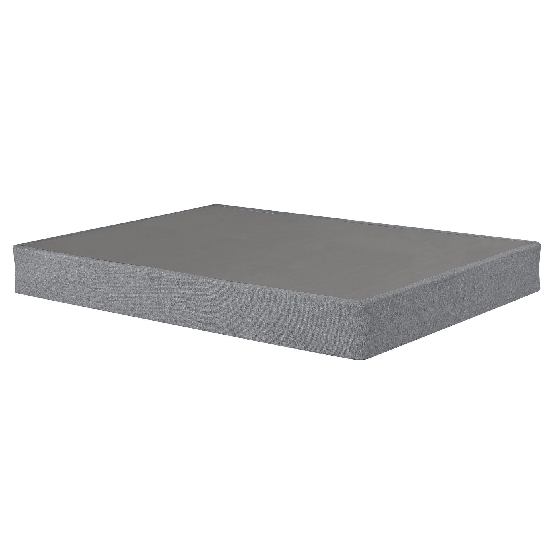 9 in. Foldable Metal Bed Base, Queen Size Mattress Bed Box Spring Foundation, Grey