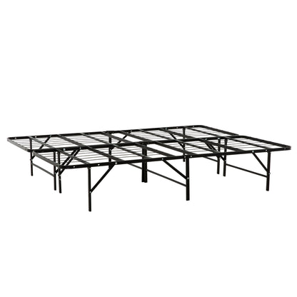 Metal Platform Bed Base - Cal King Size Mattress Foundation Bed Frame, Black