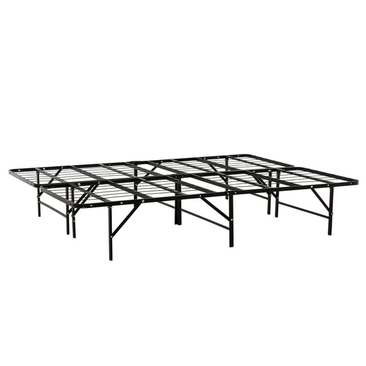 Metal Platform Bed Base - Cal King Size Mattress Foundation Bed Frame, Black