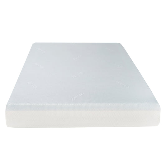 Full-size Gel Memory Foam Mattress, 6 in Soft Mattress in a Box, White