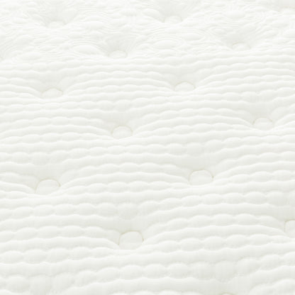 Queen Size Hybrid Mattress - White, Cooling Memory Foam for Bedroom