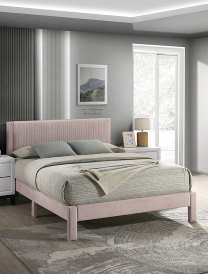 Pink Queen Platform Bed Headboard - Contemporary Comfort