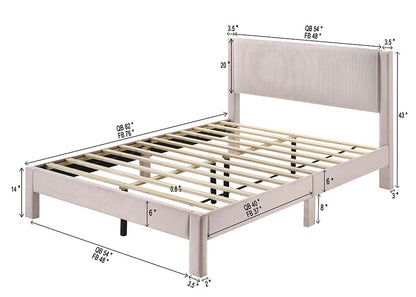 Pink Queen Platform Bed Headboard - Contemporary Comfort
