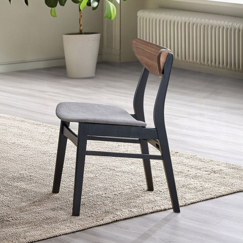 Walnut Black Dining Table Set - 4 Chairs