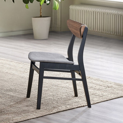 Walnut Black Dining Table Set - 4 Chairs