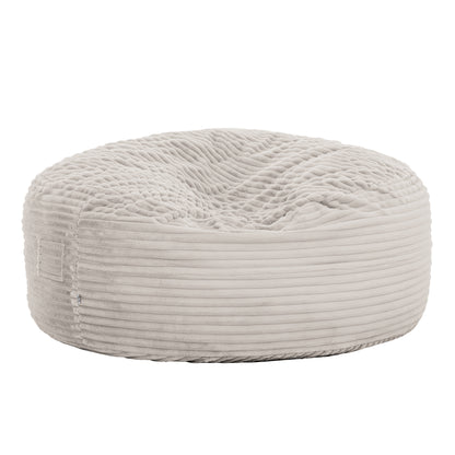 Modern 5-Foot Round Memory Foam Bean Bag Soft Corduroy Fabric Bean Bag Chair, Taupe