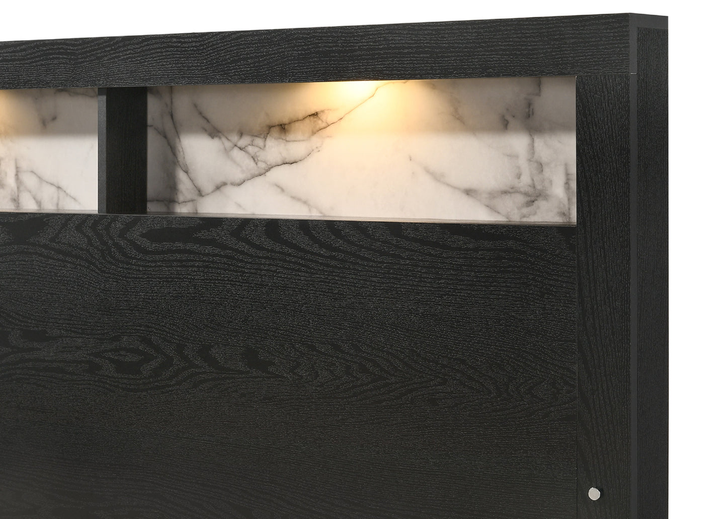 Queen Size Panel Bed Headboard Black Wood Frame