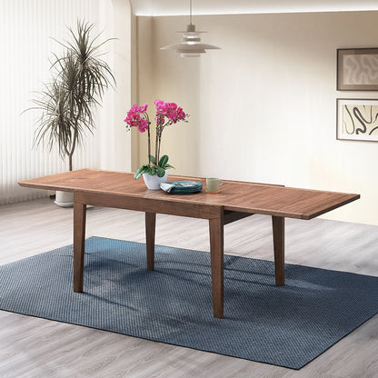 Walnut Extendable Dining Table Set for Dining Room
