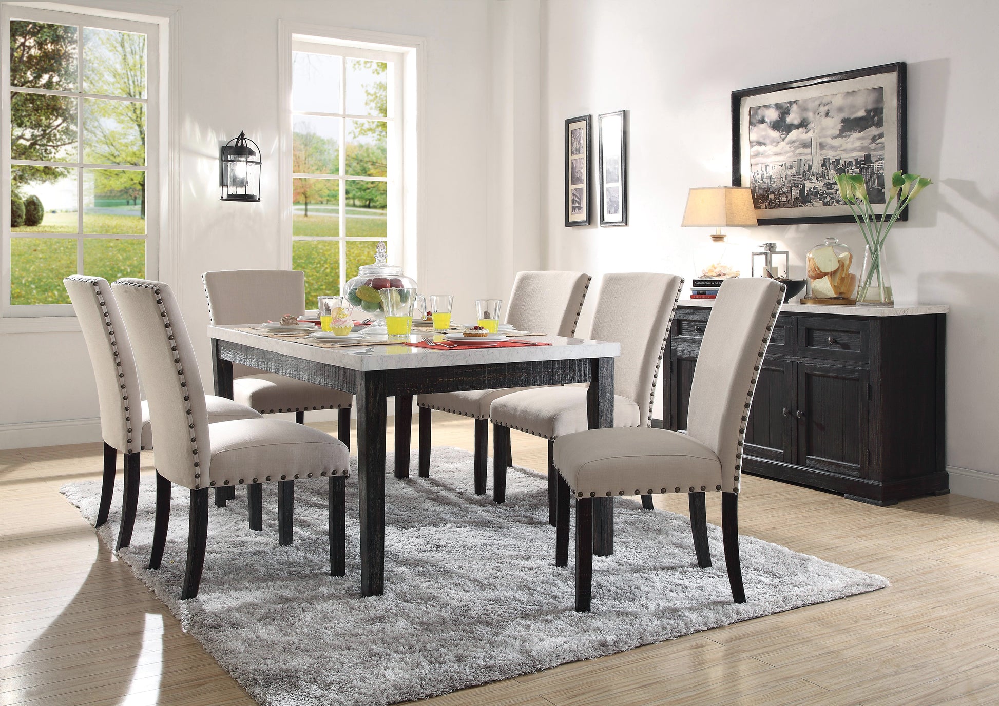 Oak Side Chairs Set of 2 - Contemporary Dining Chairs for Dining Room