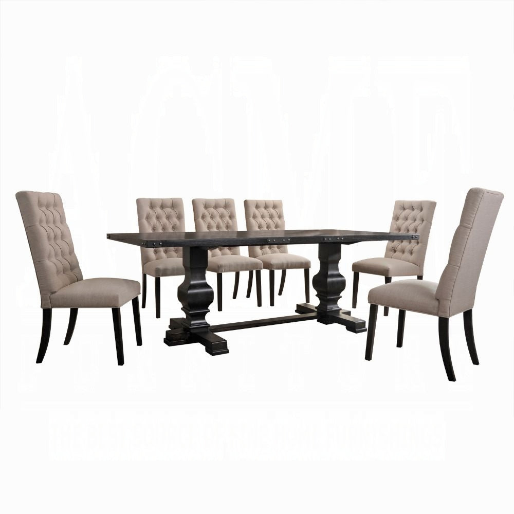 Classic Black Tan Side Chairs Set of 2