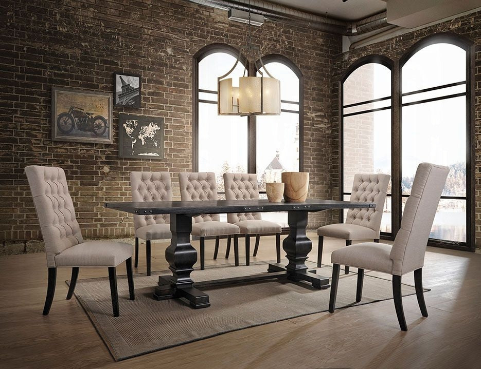 Classic Black Tan Side Chairs Set of 2