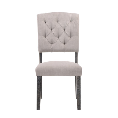 Gray Dining Chairs Set of 2 - Rustic Transitional Style