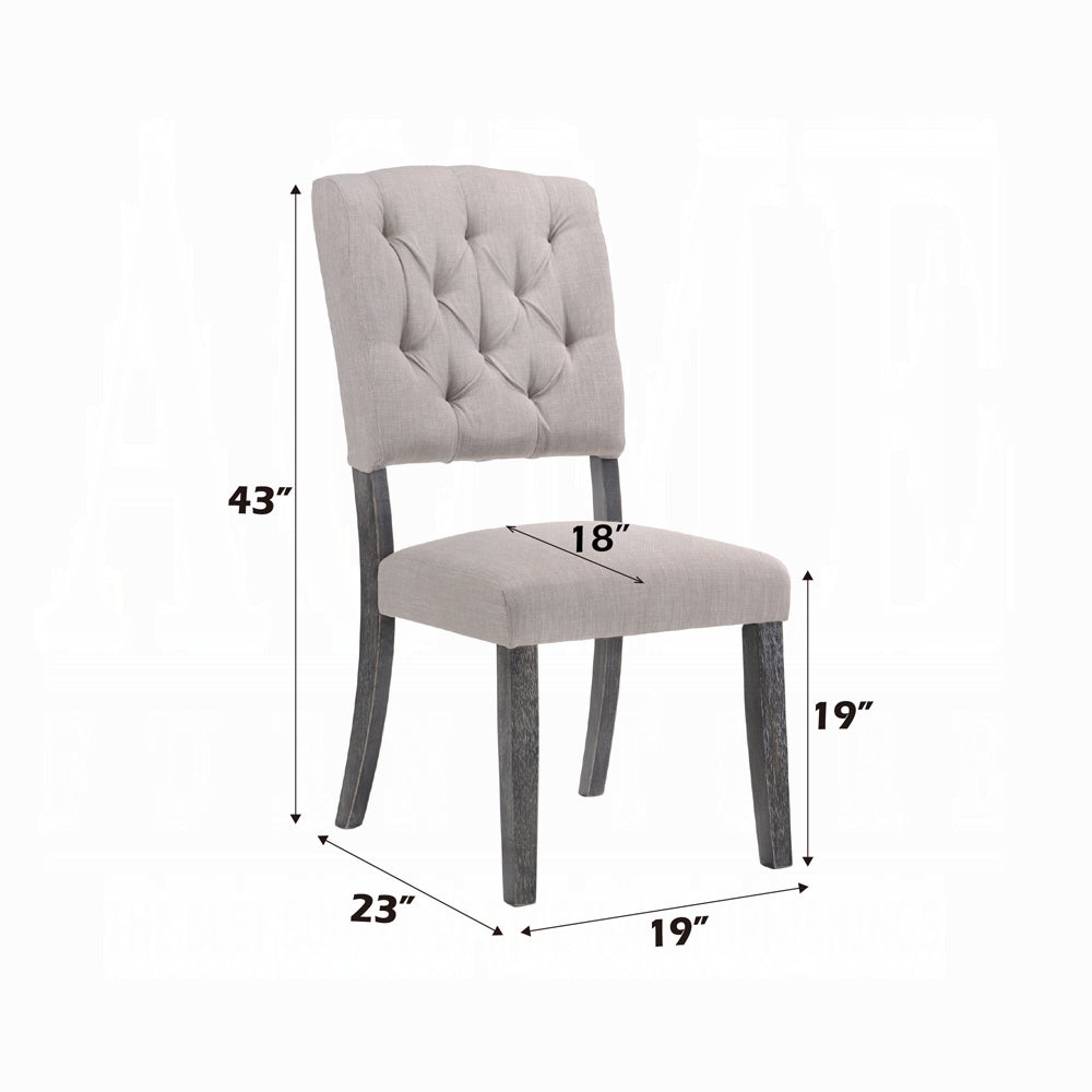 Gray Dining Chairs Set of 2 - Rustic Transitional Style