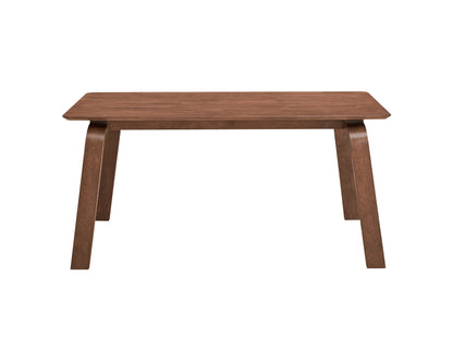 Contemporary 5 Piece Walnut Dining Table Set with Wingback Chairs