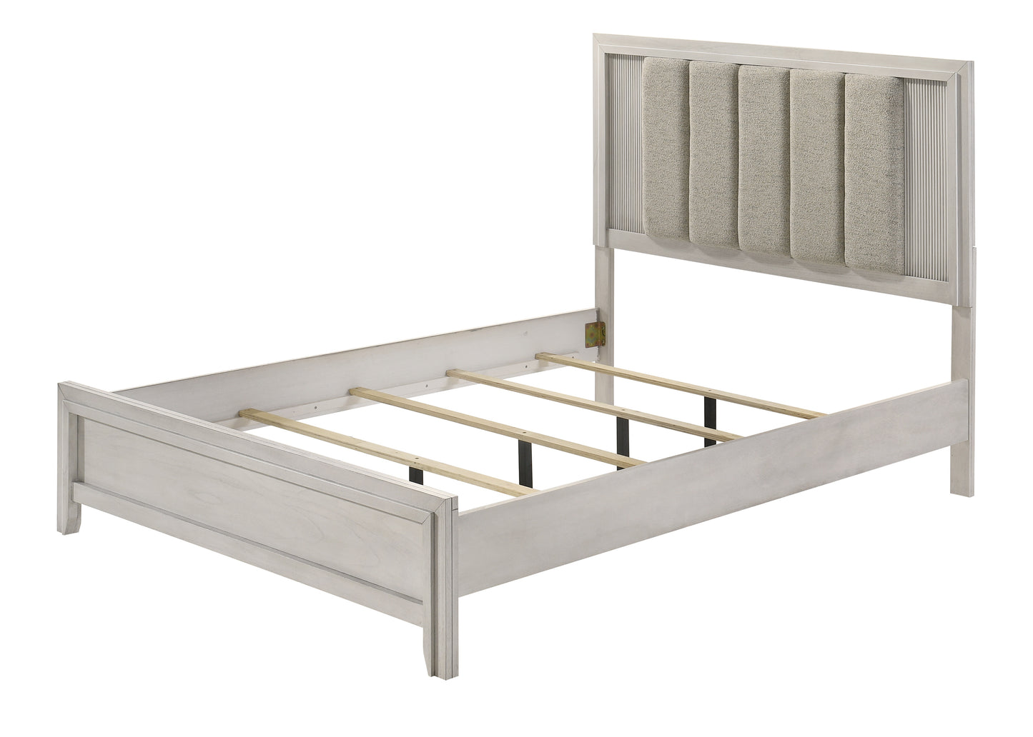 Queen Size Antique White Bed Frame - Contemporary Style for Bedroom