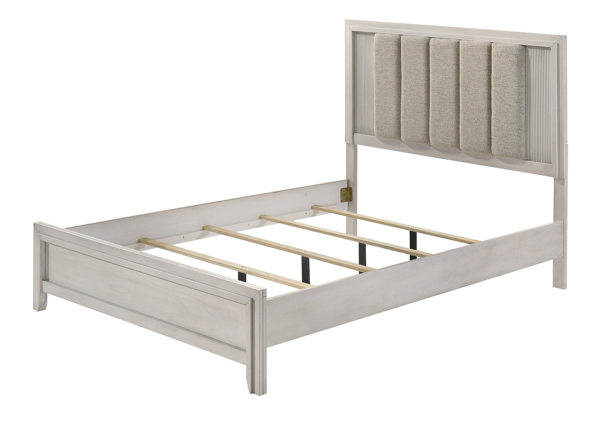Queen Size Antique White Bed Frame - Contemporary Style for Bedroom