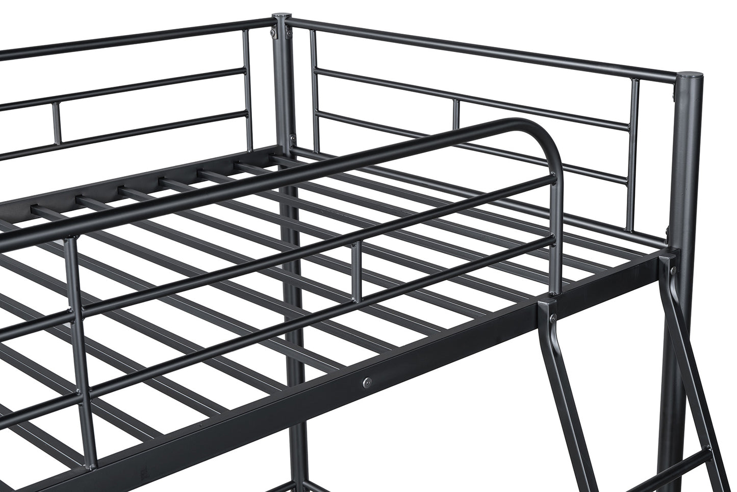 Black Metal Loft Bed Frame Full Size Bedroom