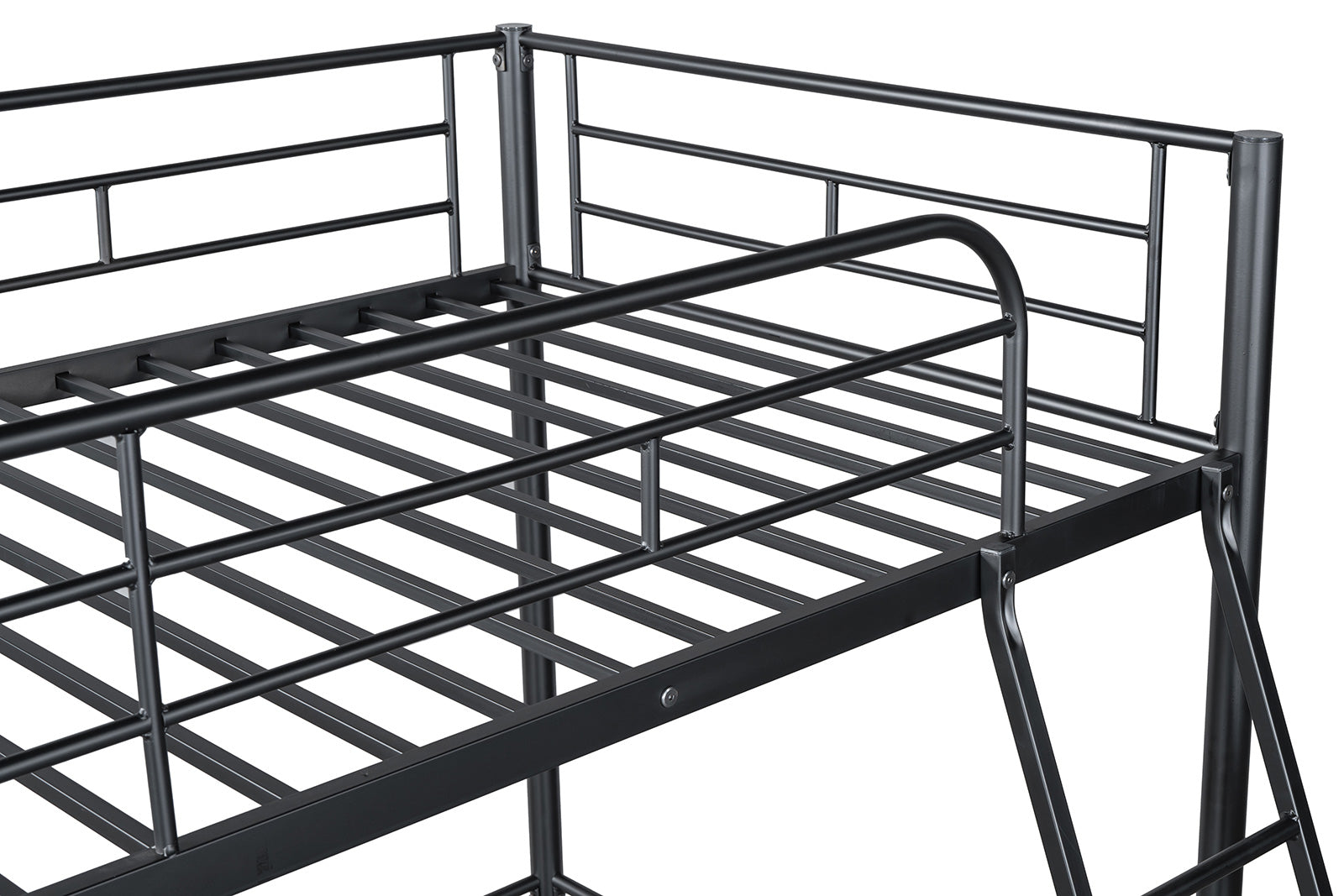 Black Metal Loft Bed Frame Full Size Bedroom