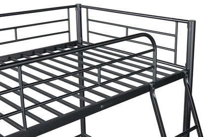 Black Metal Loft Bed Frame Full Size Bedroom