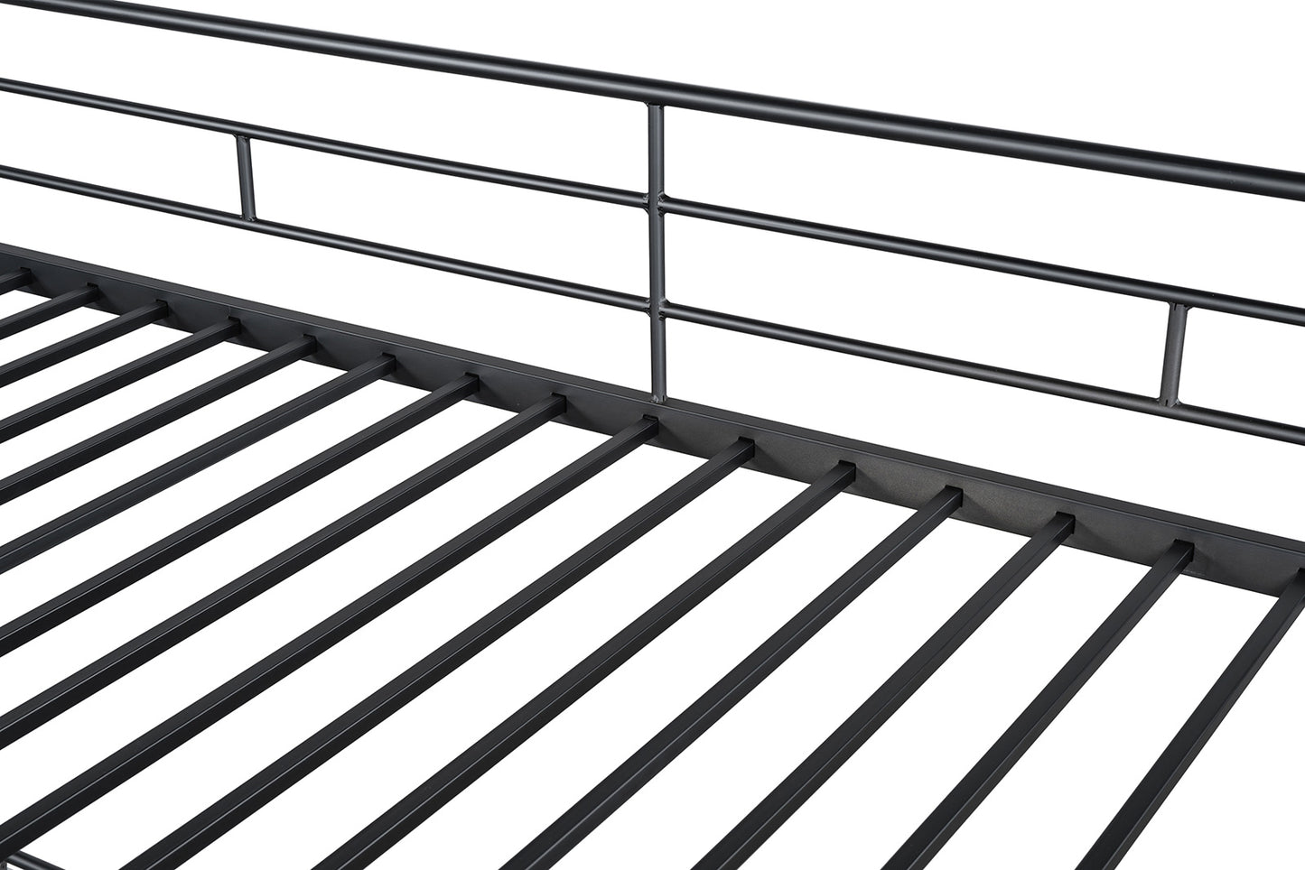 Black Metal Loft Bed Frame Full Size Bedroom