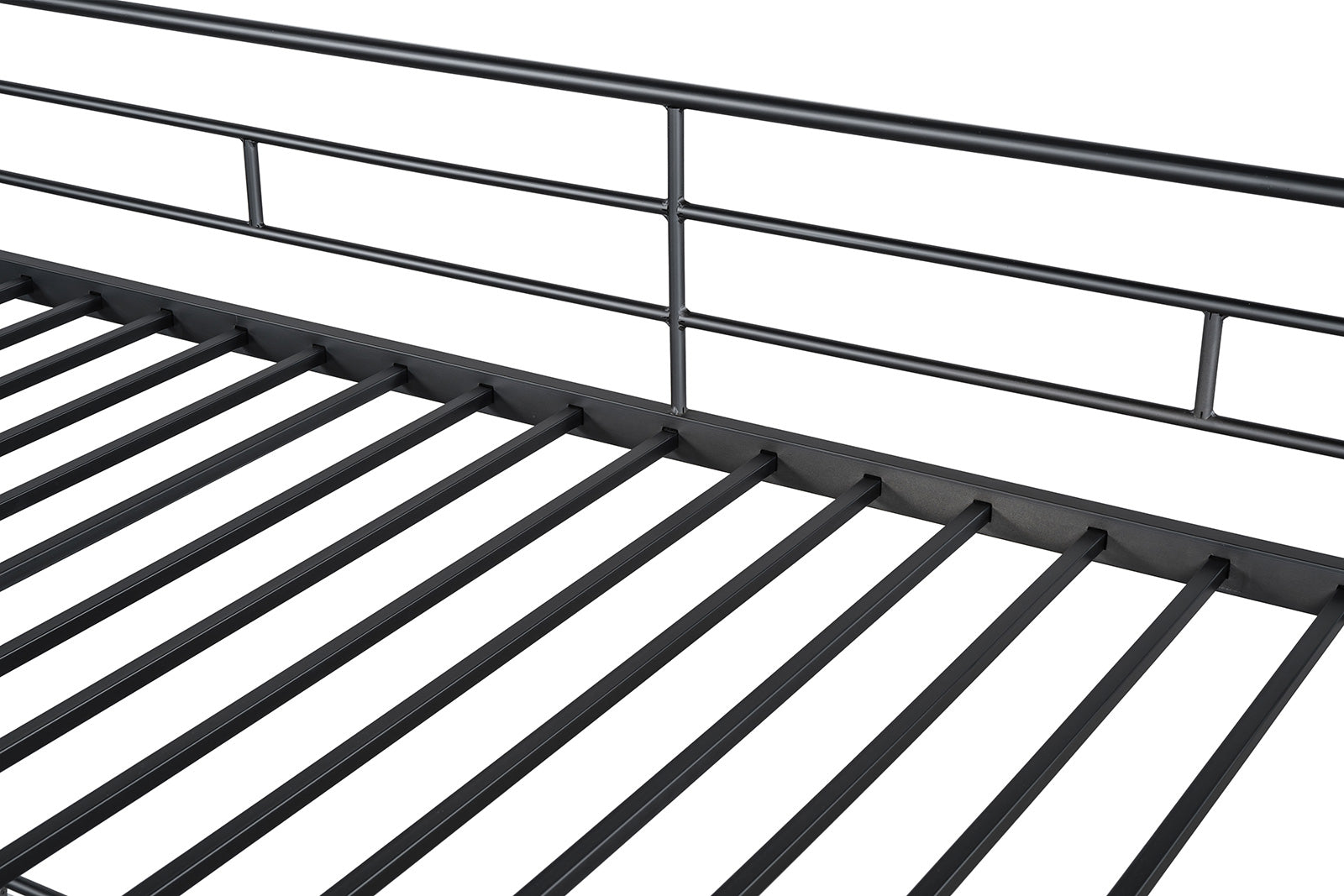 Black Metal Loft Bed Frame Full Size Bedroom
