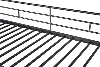 Black Metal Loft Bed Frame Full Size Bedroom