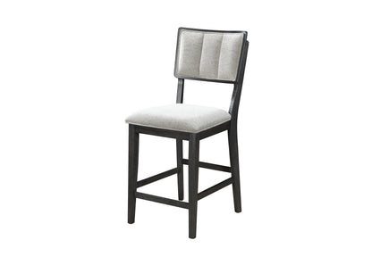 Gray Farmhouse Dining Room Bar Stools Set of 2 Wood Chairs
