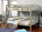 Metallic Gold Finish Contemporary Style Full Over Full Bunk Bed Full Metal Structure Movable Ladder Top Bed Rails Convert Into Two Separate Bed