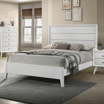 White Queen Bed Panel Headboard - Modern Bedroom Frame