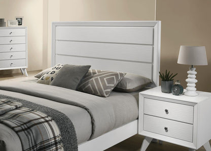 White Queen Bed Panel Headboard - Modern Bedroom Frame