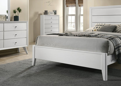 White Queen Bed Panel Headboard - Modern Bedroom Frame