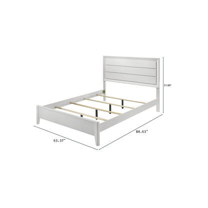 White Queen Bed Panel Headboard - Modern Bedroom Frame