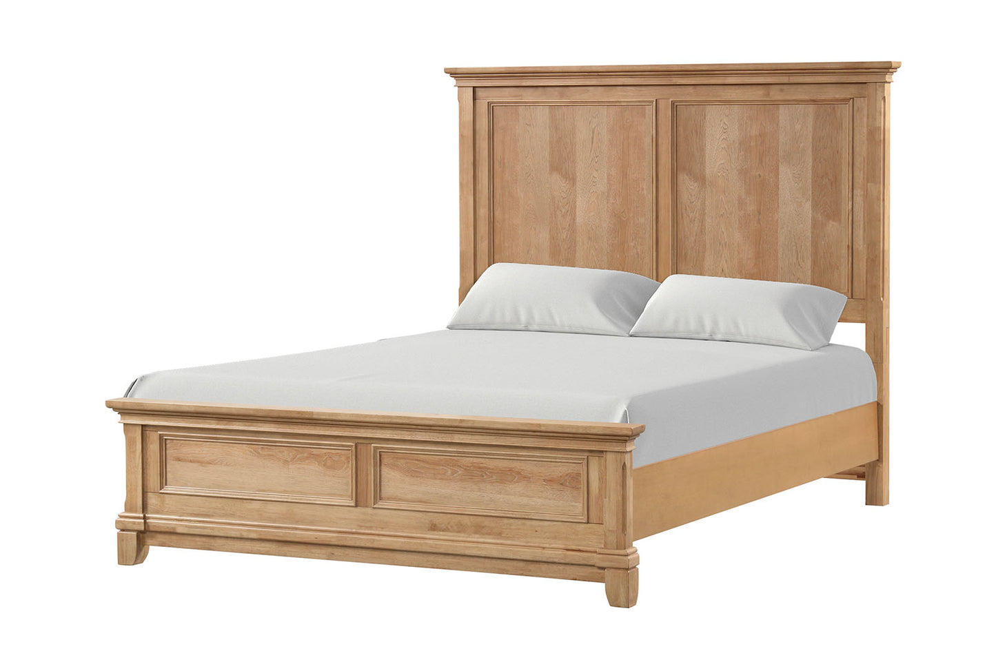 Queen Size Natural Oak Bed Frame Farmhouse Bedroom