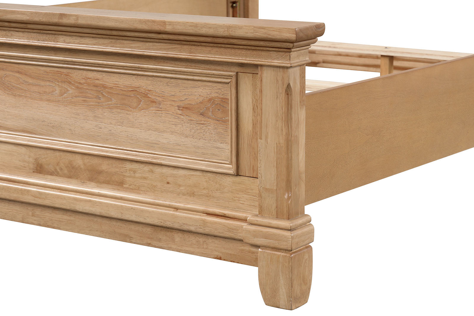 Queen Size Natural Oak Bed Frame Farmhouse Bedroom