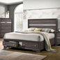 Contemporary Gray Color Panel Headboard 1pc King Size Bed w Drawers Beautiful Bedroom Furniture