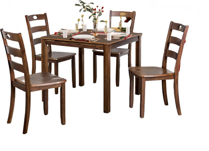Square Walnut Dining Table Set - Seats 4