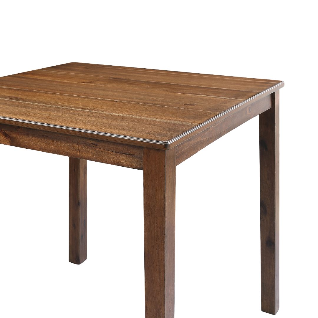 5pc Square Walnut Solid Wood Dining Table Set for Dining Room
